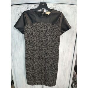 Michael Kors Dress Faux Leather Businessy Edgy Classy  Size 2 Black